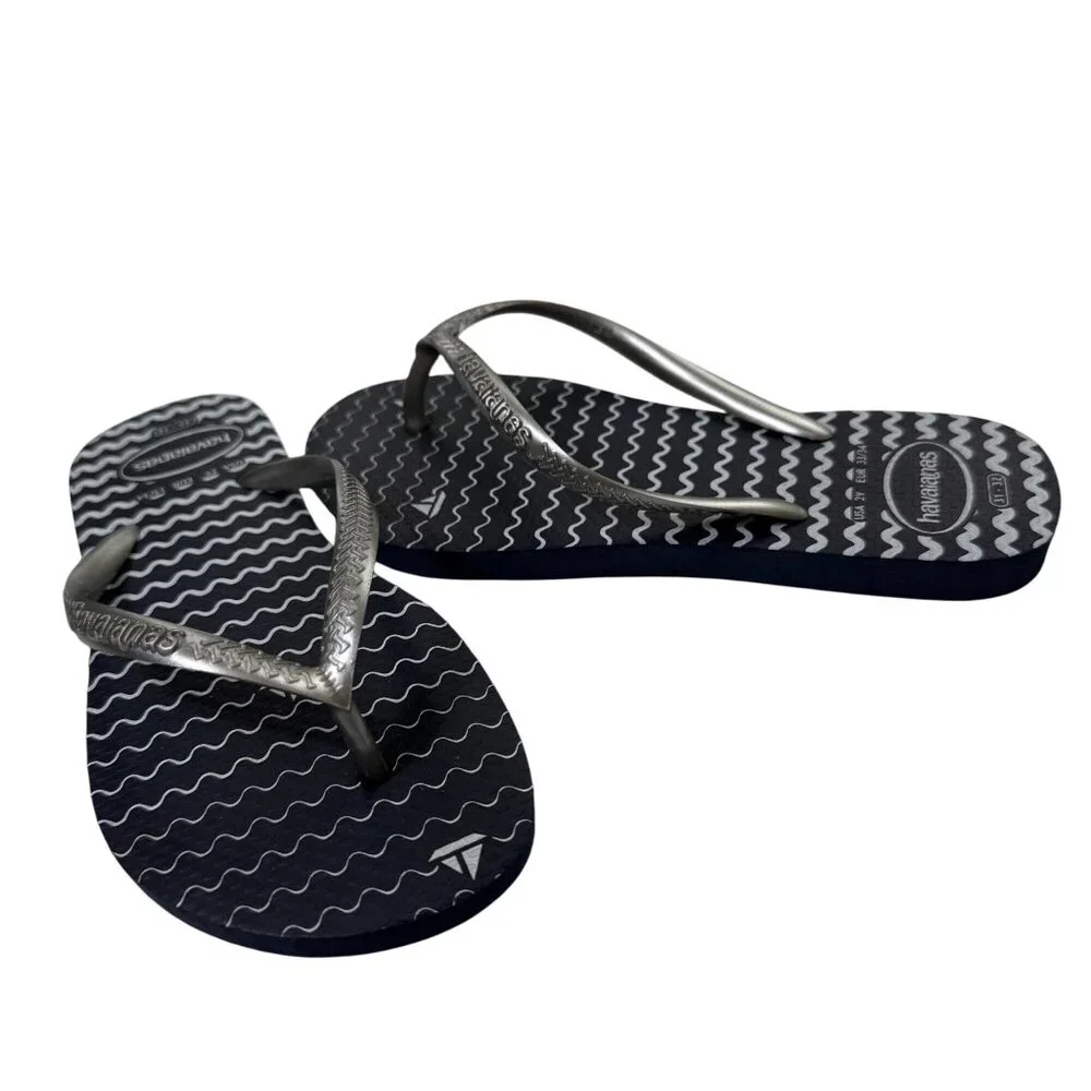 Havaianas Slim Oceano Flip Flop Sandals Navy Blue Youth 2